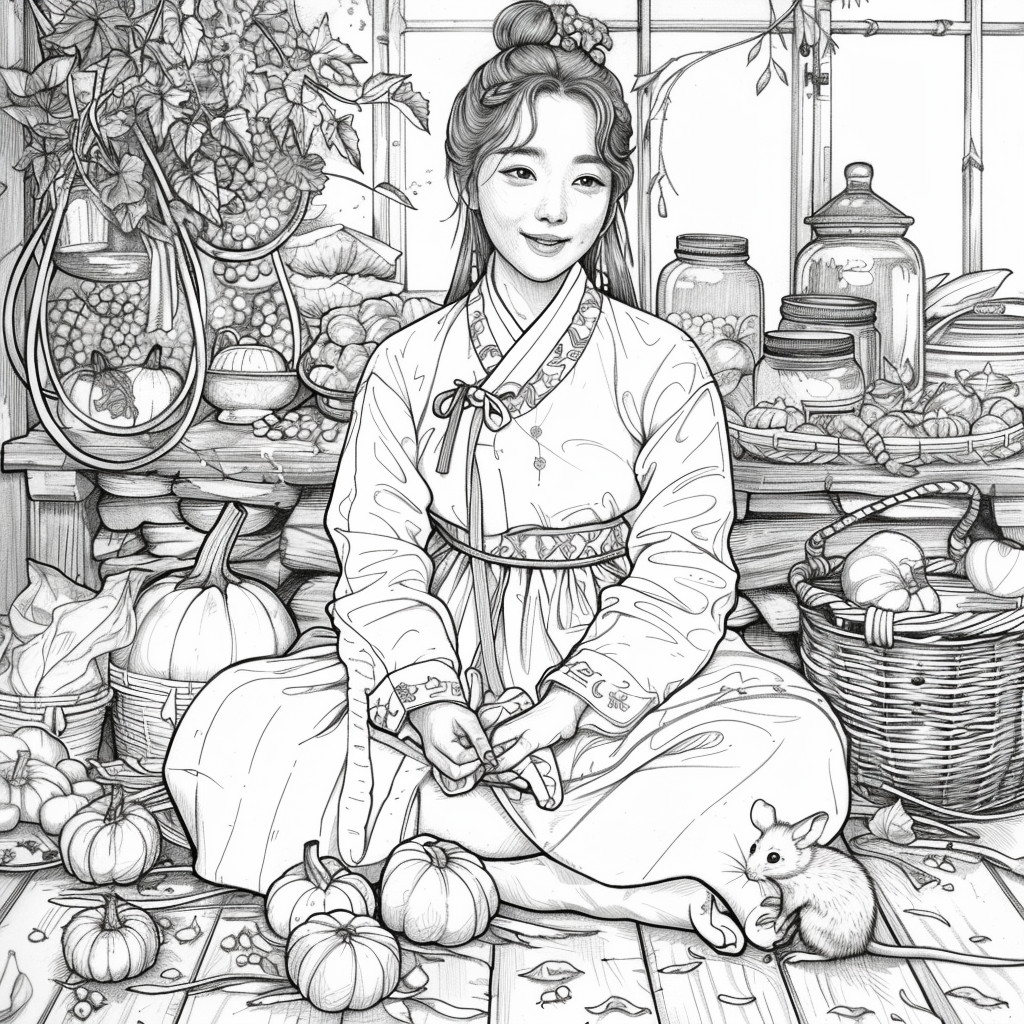 Harvest of Autumn: Korean Maiden in the Pumpkin Cellar