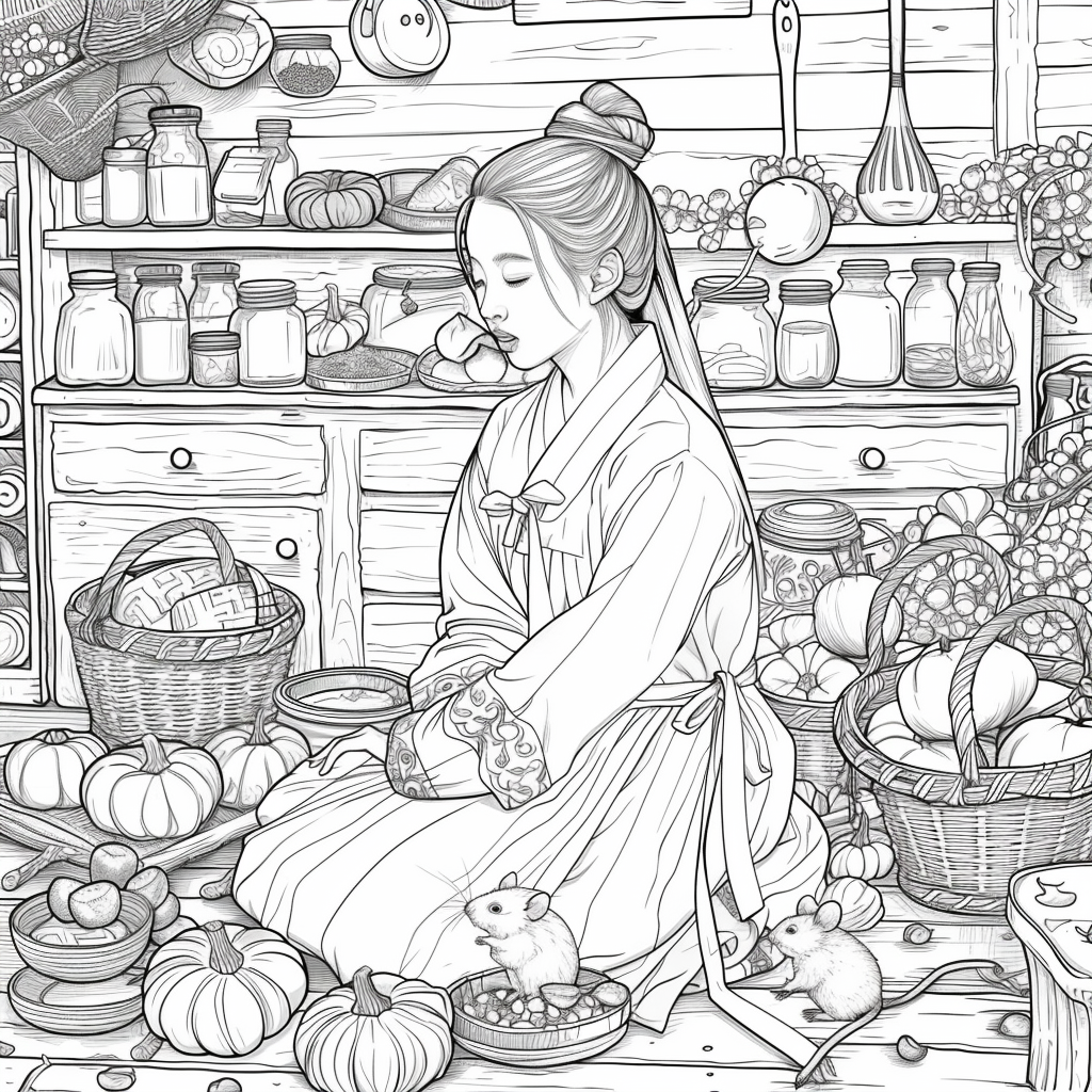 Harvest of Autumn: Korean Maiden in the Pumpkin Cellar