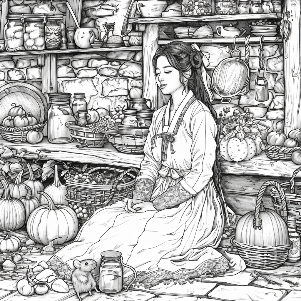 Harvest of Autumn: Korean Maiden in the Pumpkin Cellar