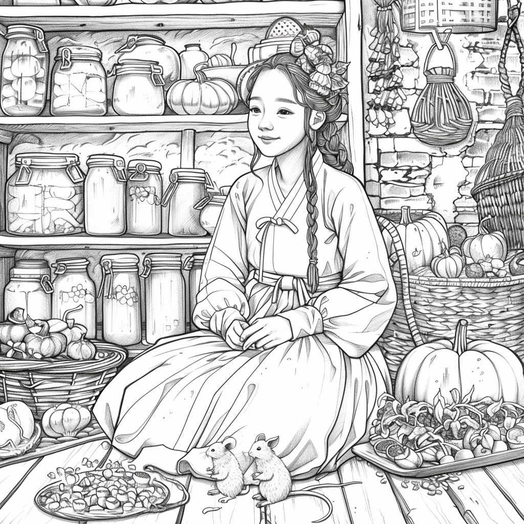 Harvest of Autumn: Korean Maiden in the Pumpkin Cellar