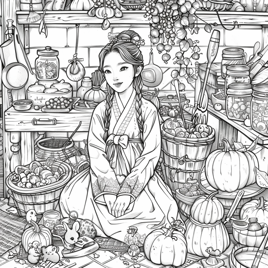 Harvest of Autumn: Korean Maiden in the Pumpkin Cellar
