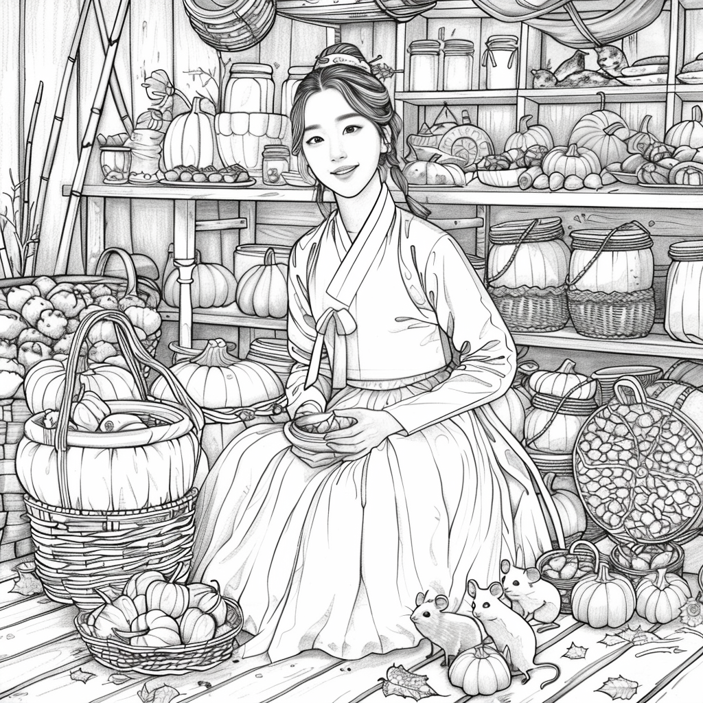 Harvest of Autumn: Korean Maiden in the Pumpkin Cellar