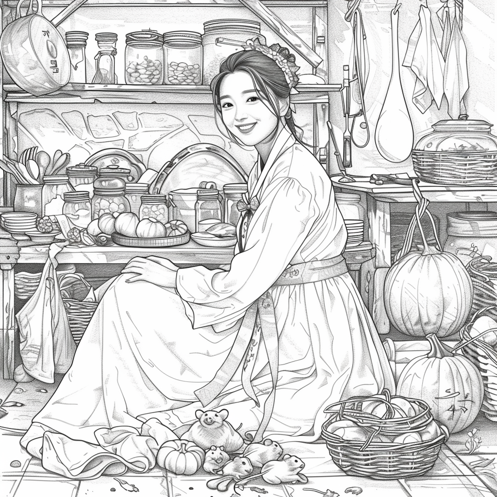 Harvest of Autumn: Korean Maiden in the Pumpkin Cellar