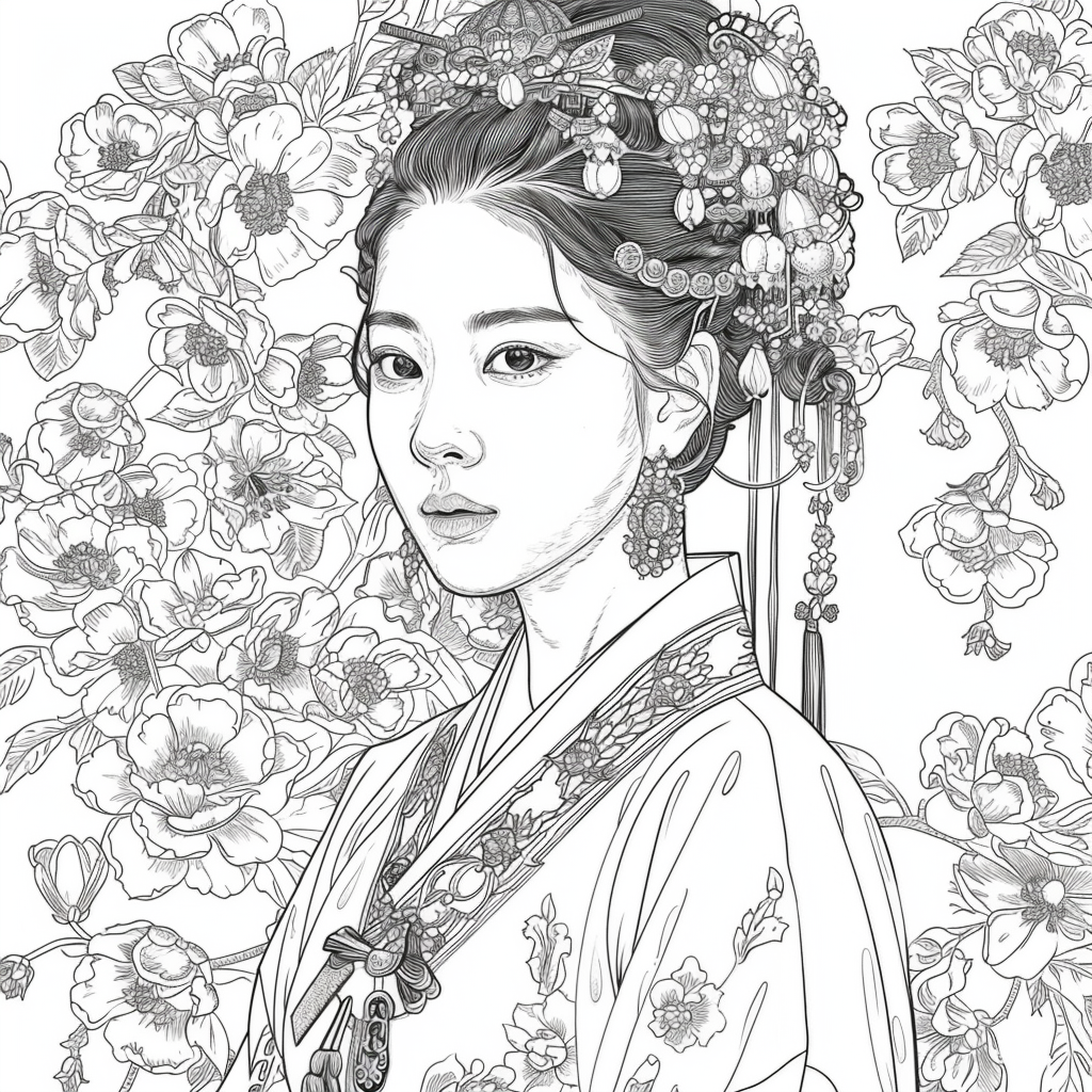 Blooming Elegance: The Flower Crowned Lady