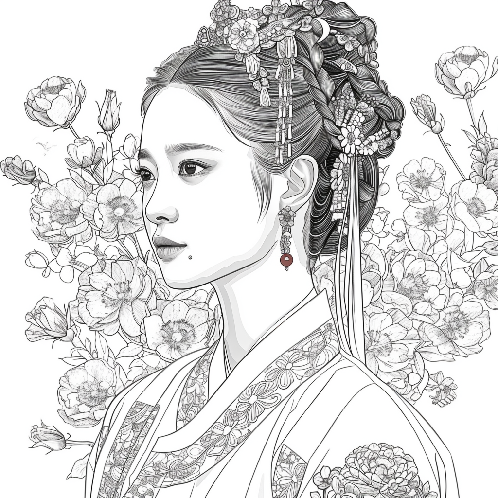 Blooming Elegance: The Flower Crowned Lady