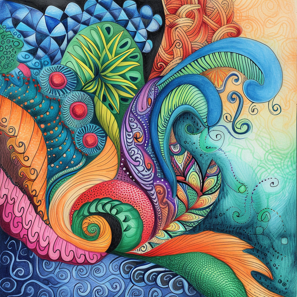 Whispers of Nature: A Zen Doodle Symphony