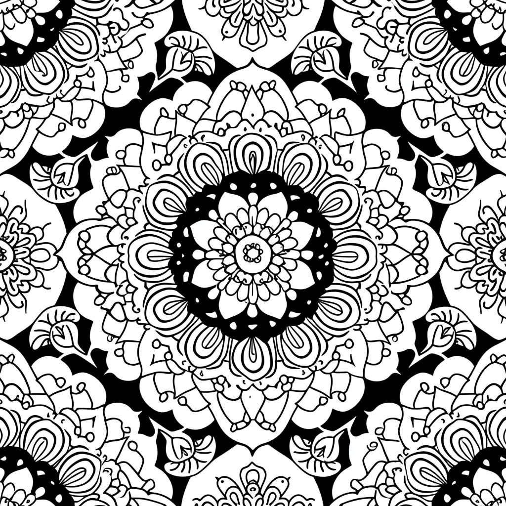 Mandala-style coloring design