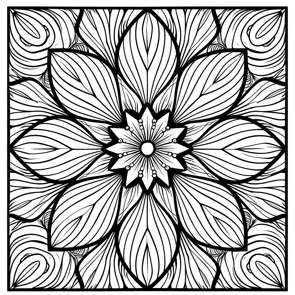 Mandala-style coloring design
