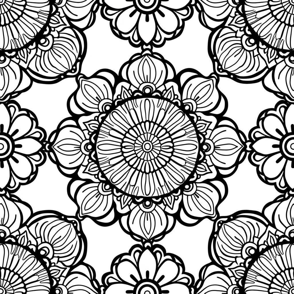 Mandala-style coloring design
