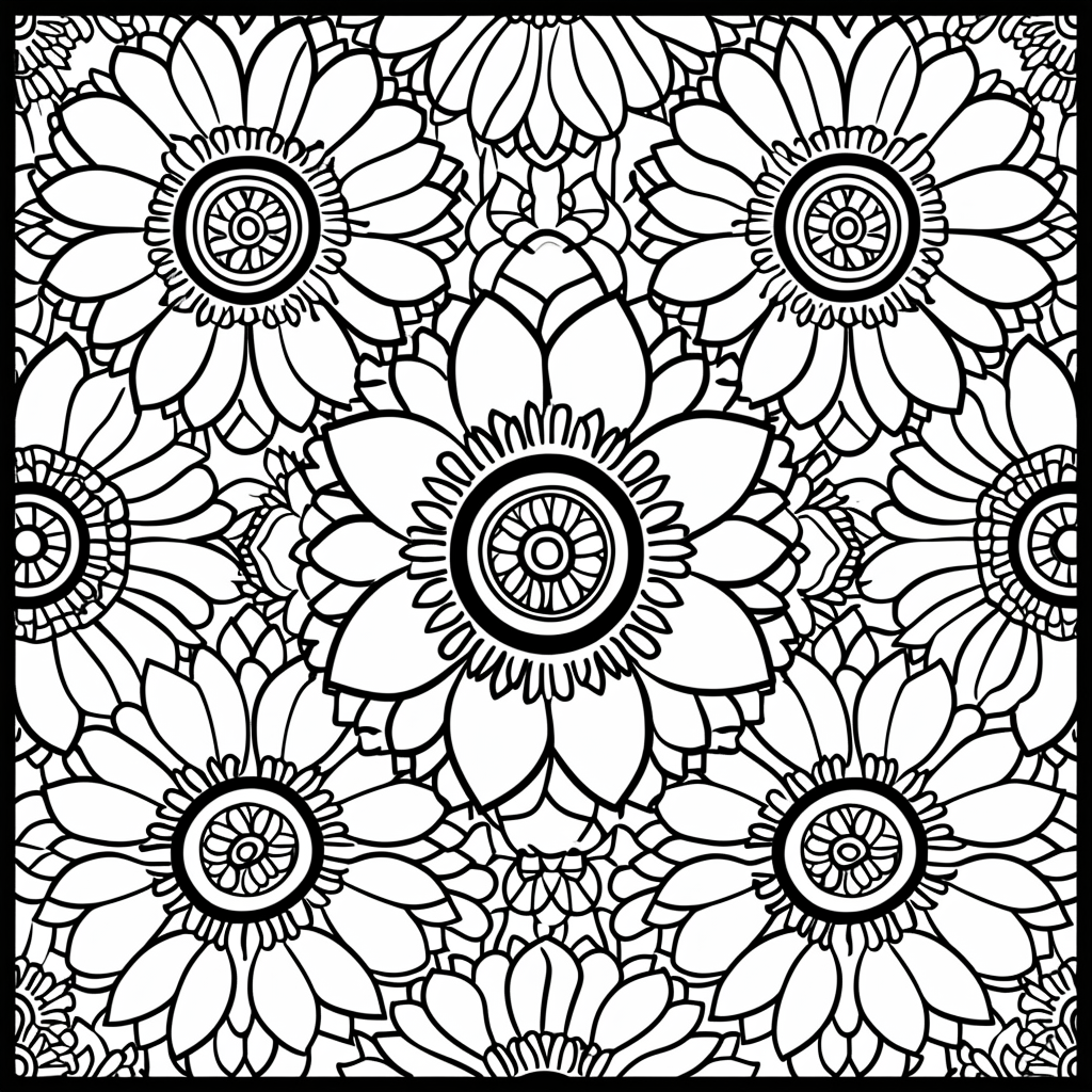 Mandala-style coloring design
