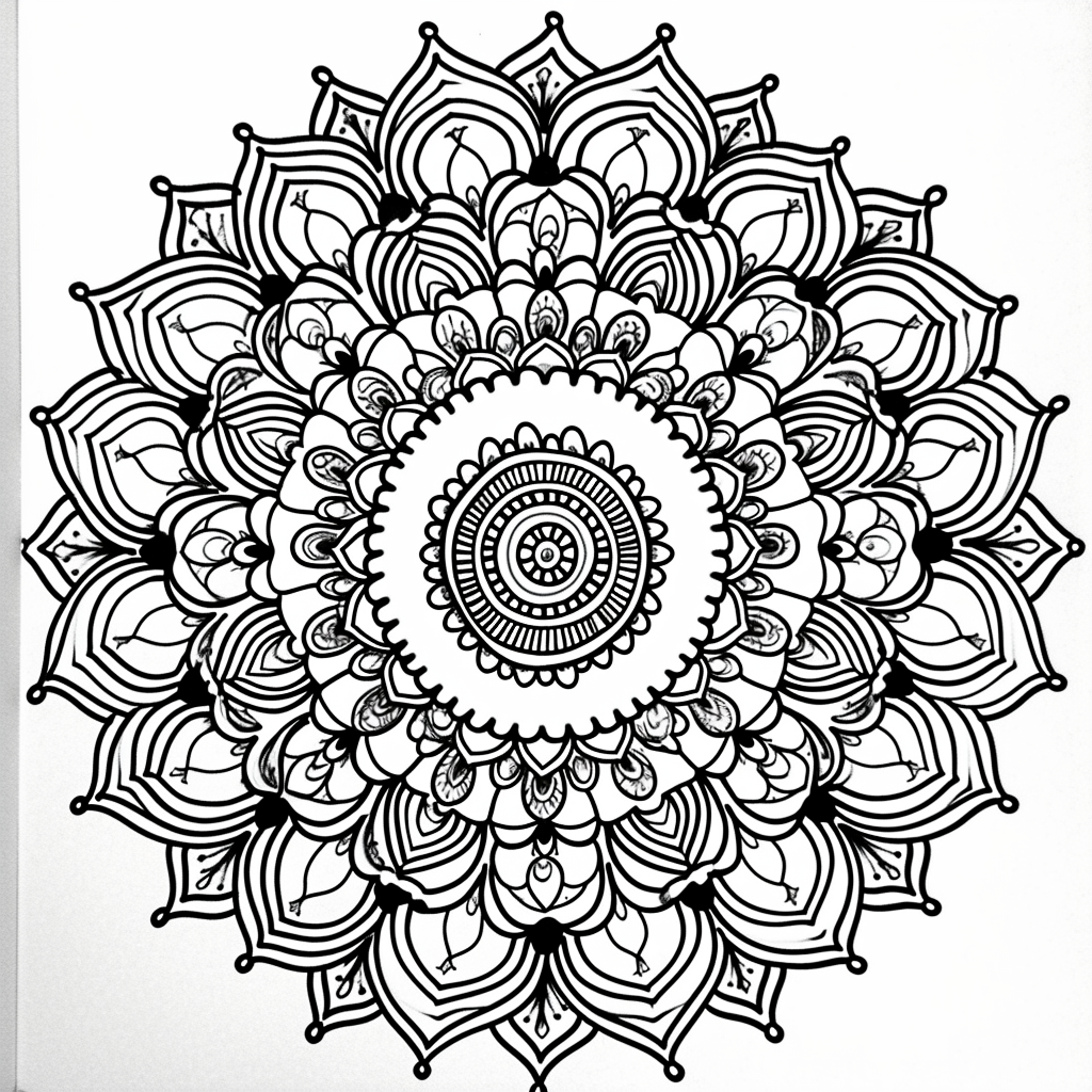 Mandala-style coloring design