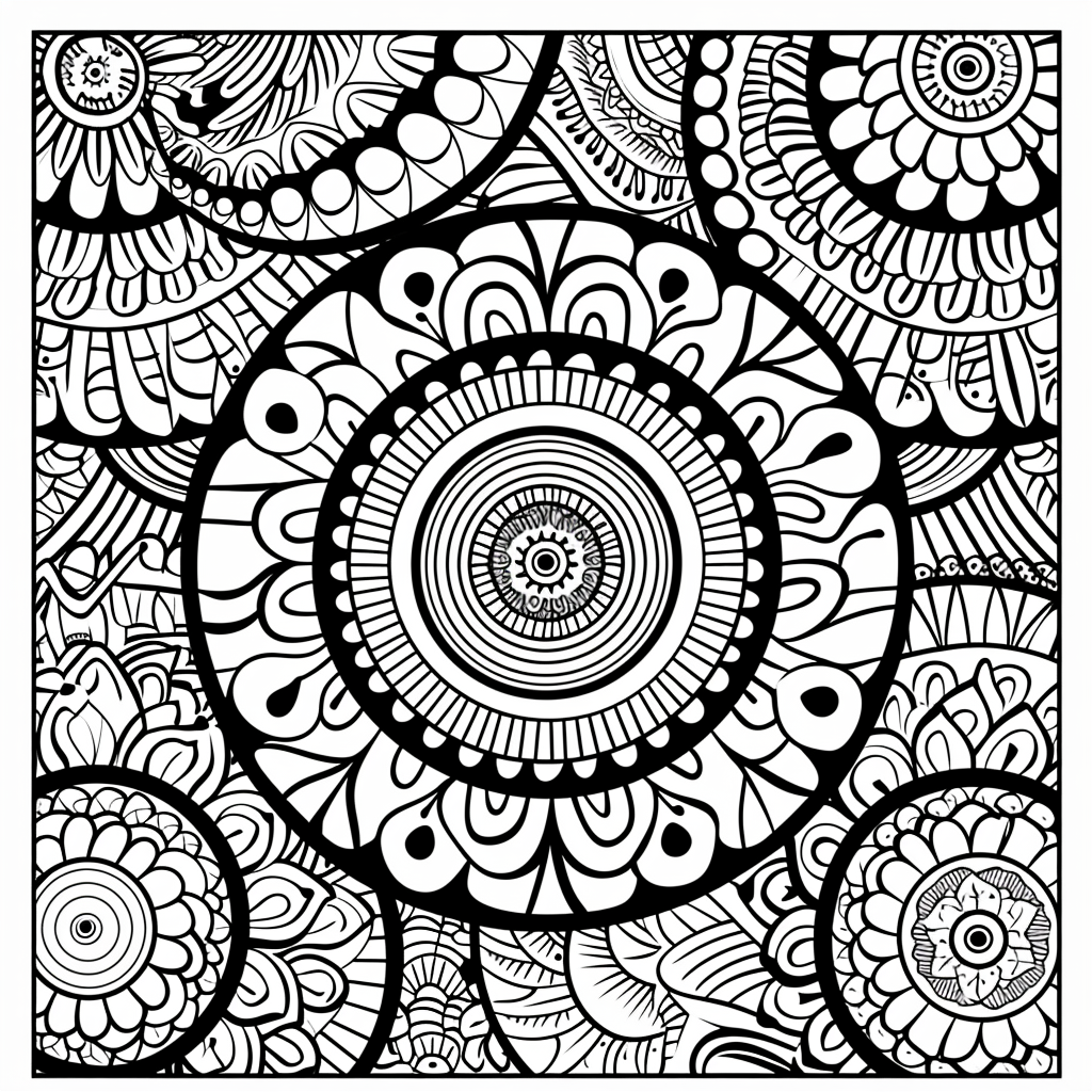 Mandala-style coloring design