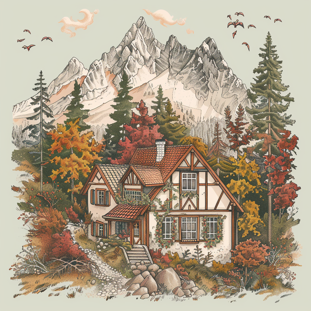 A Cozy Cottage in the Mountain Woods