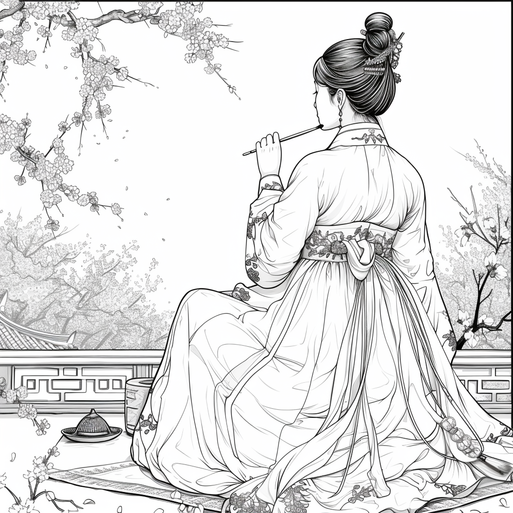 Tranquil Moments: Korean Lady with Tea in Winter