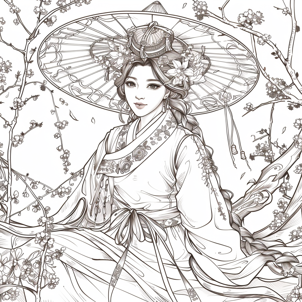 The Blossom Maiden in Springtime Grace