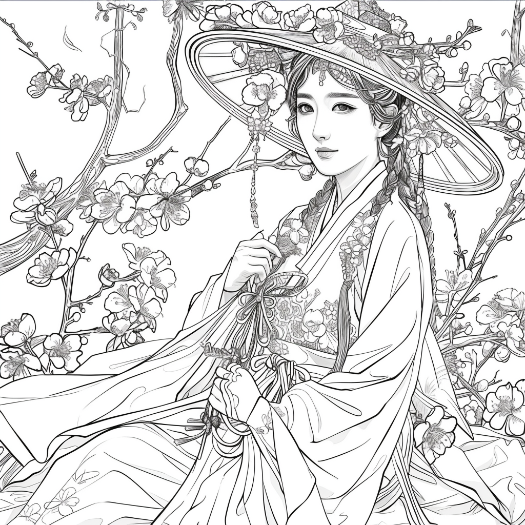 Blossoms Beneath the Wide-Brimmed Hat