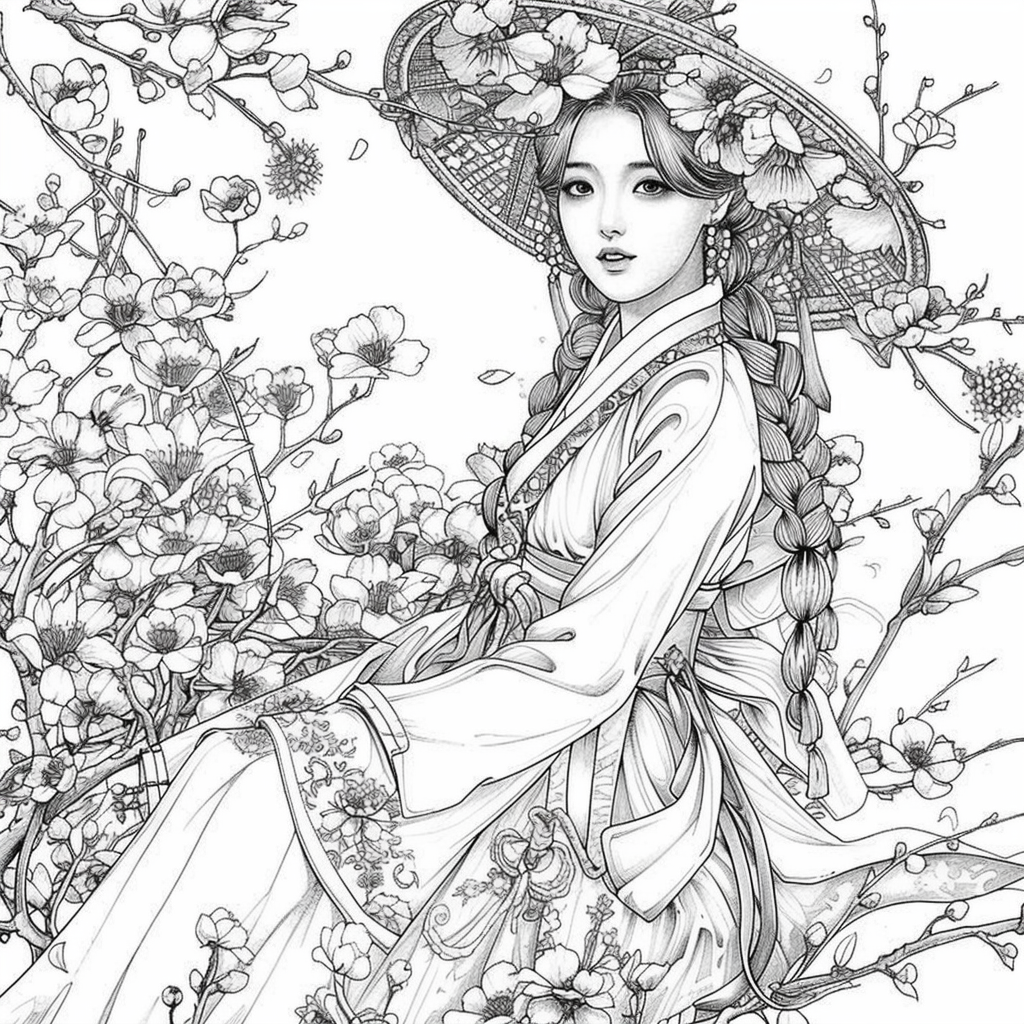 Blossoms Beneath the Wide-Brimmed Hat