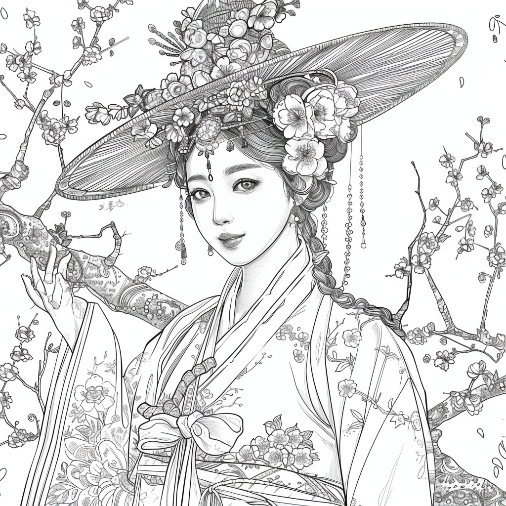 Blossoms Beneath the Wide-Brimmed Hat