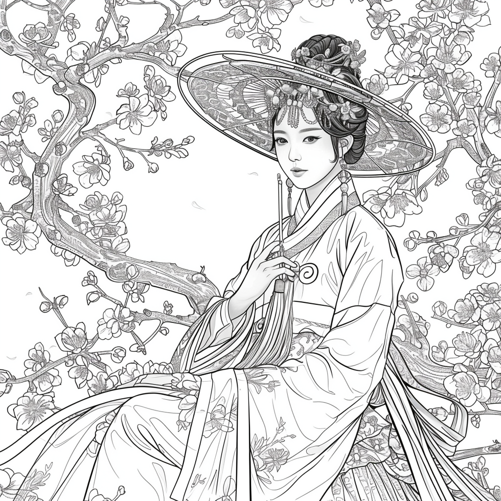 Blossoms Beneath the Wide-Brimmed Hat