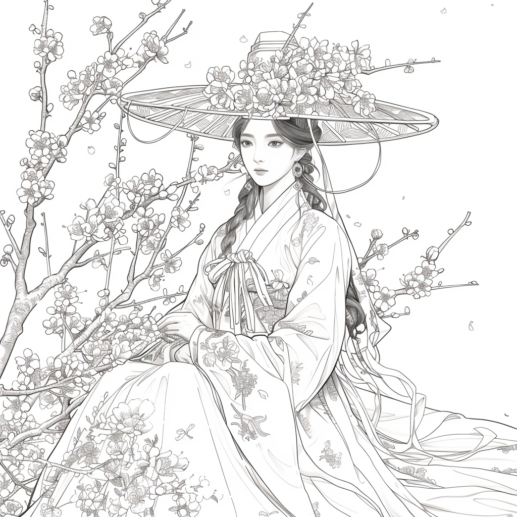 Blossoms Beneath the Wide-Brimmed Hat
