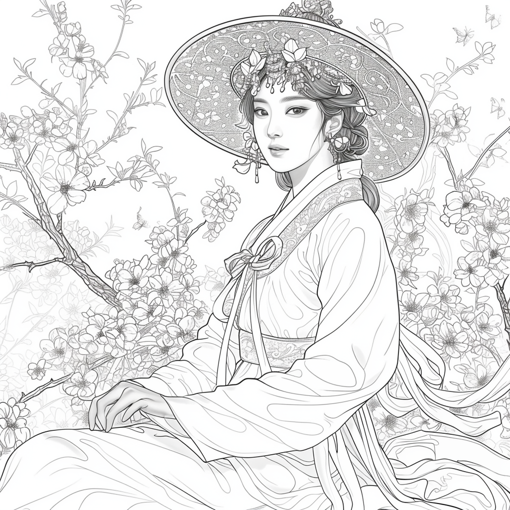 Blossoms Beneath the Wide-Brimmed Hat