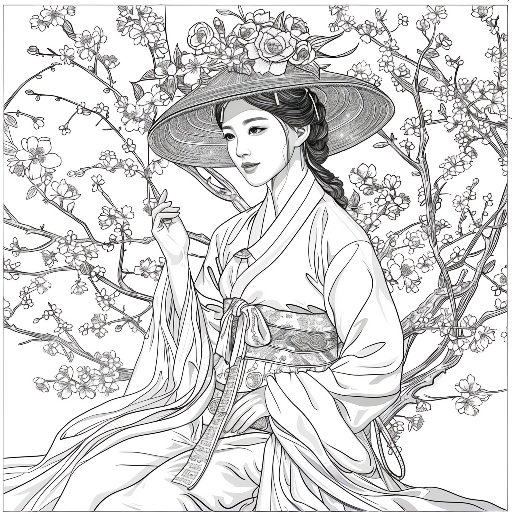 Blossoms Beneath the Wide-Brimmed Hat