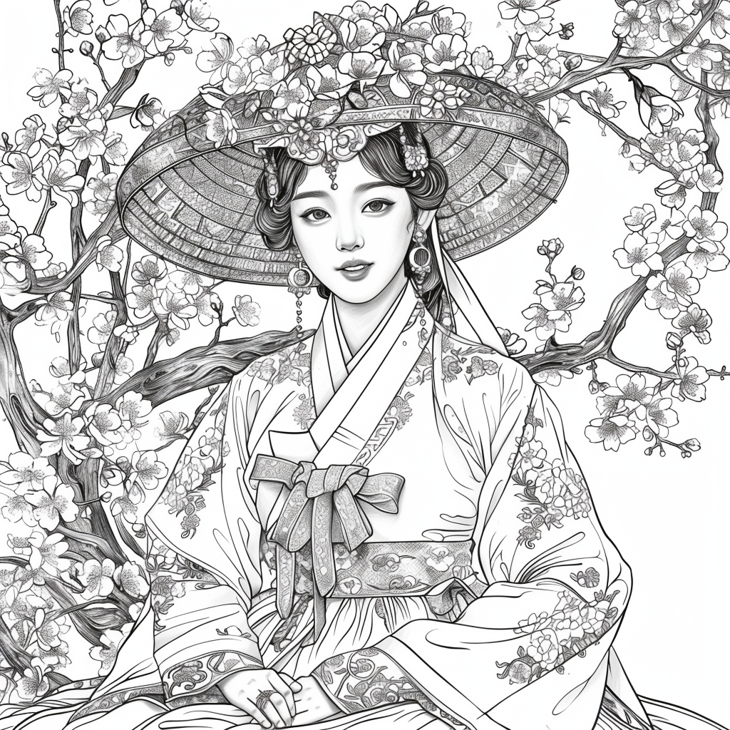 Blossoms Beneath the Wide-Brimmed Hat