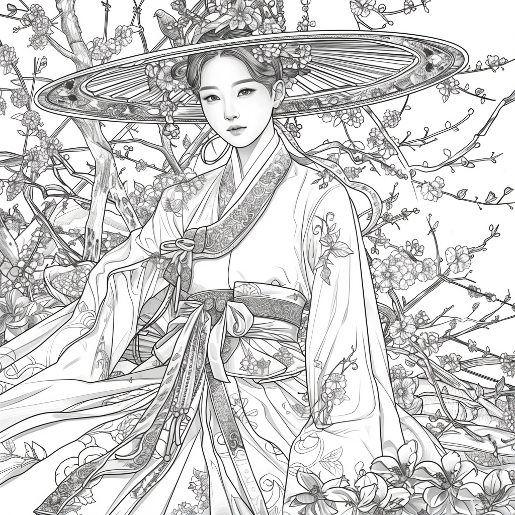 Blossoms Beneath the Wide-Brimmed Hat