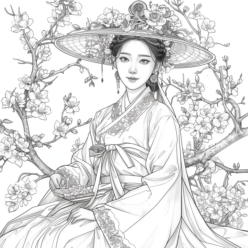 Blossoms Beneath the Wide-Brimmed Hat