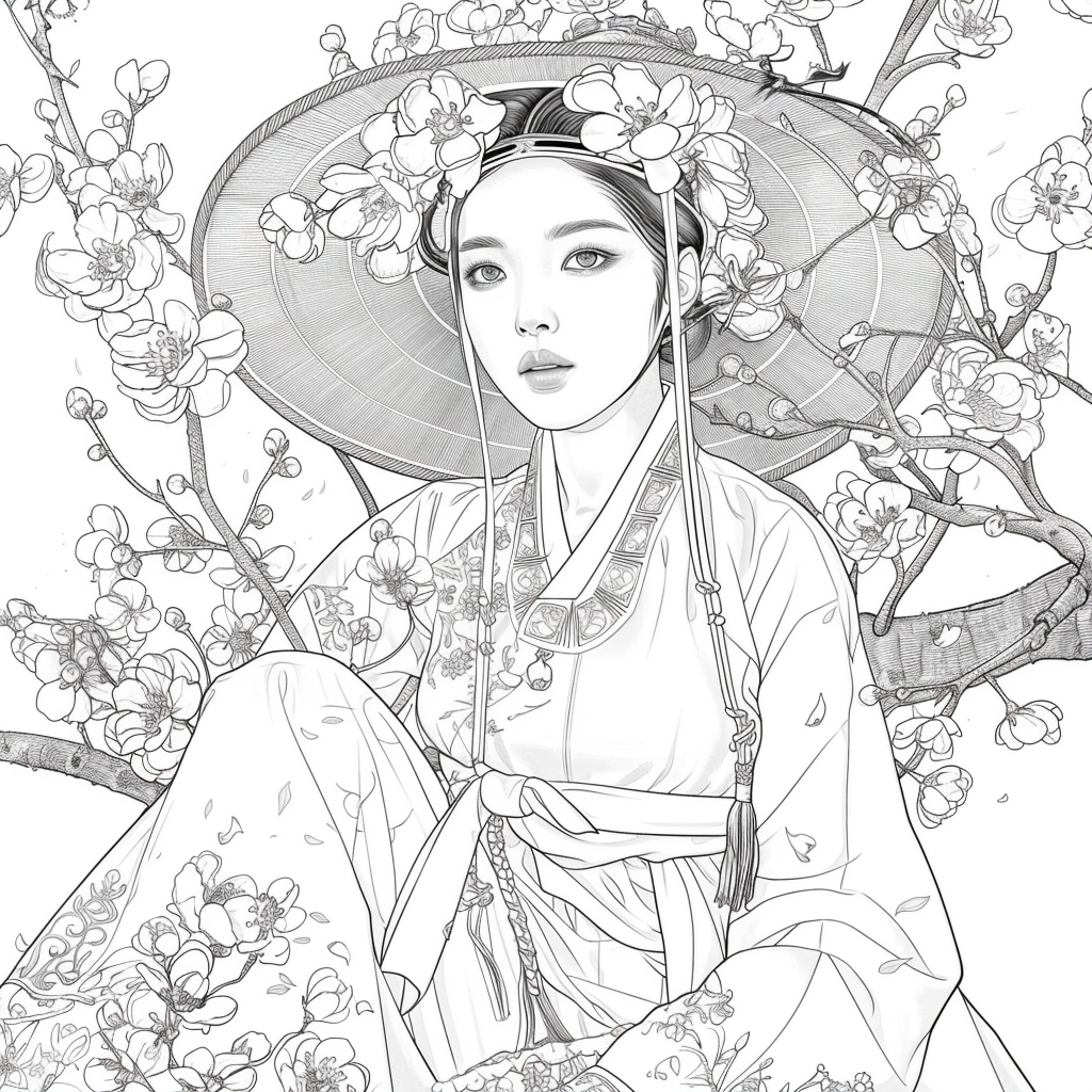Blossoms Beneath the Wide-Brimmed Hat