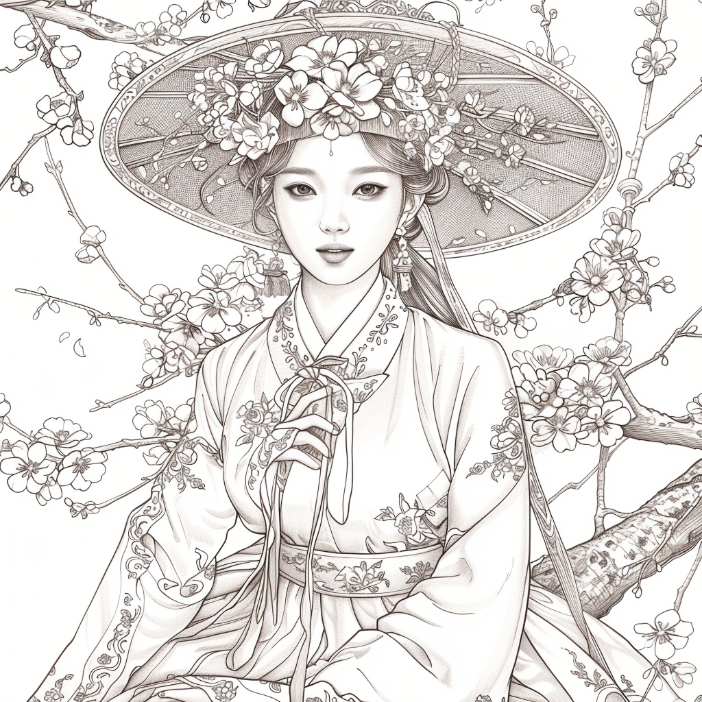 Blossoms Beneath the Wide-Brimmed Hat