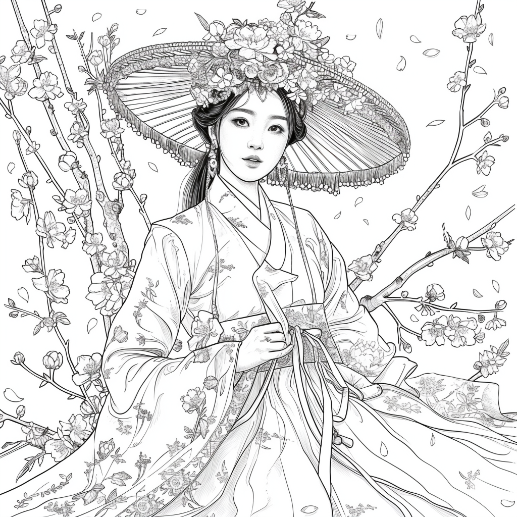 Blossoms Beneath the Wide-Brimmed Hat