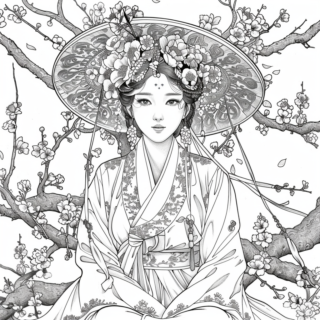 Blossoms Beneath the Wide-Brimmed Hat