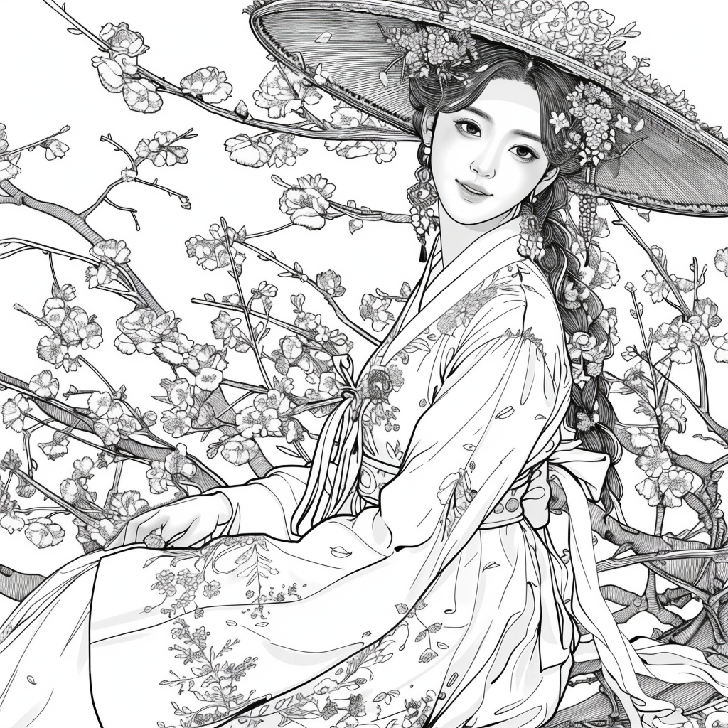 Blossoms Beneath the Wide-Brimmed Hat