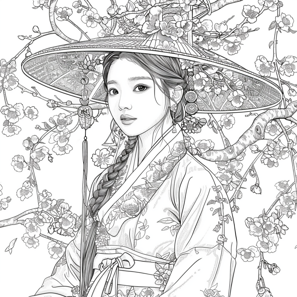Blossoms Beneath the Wide-Brimmed Hat