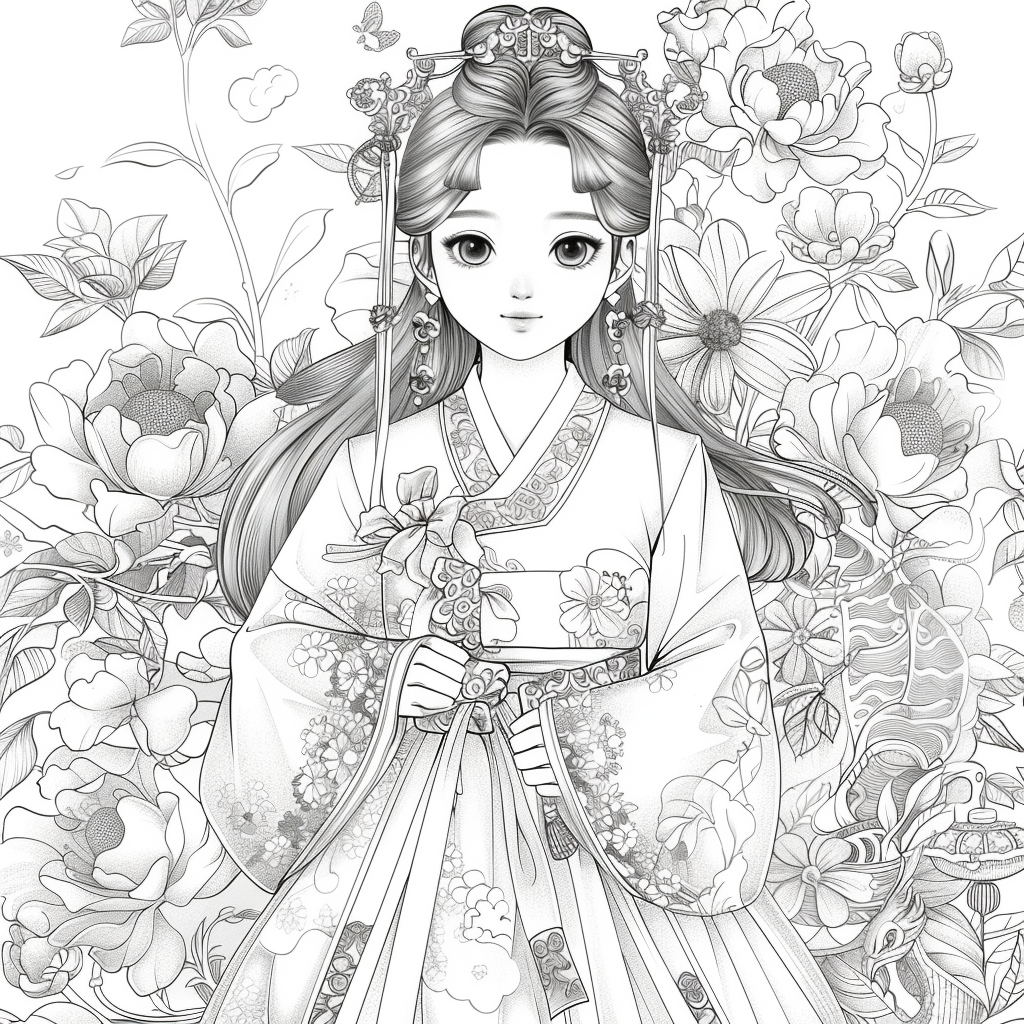 Floral hanbok