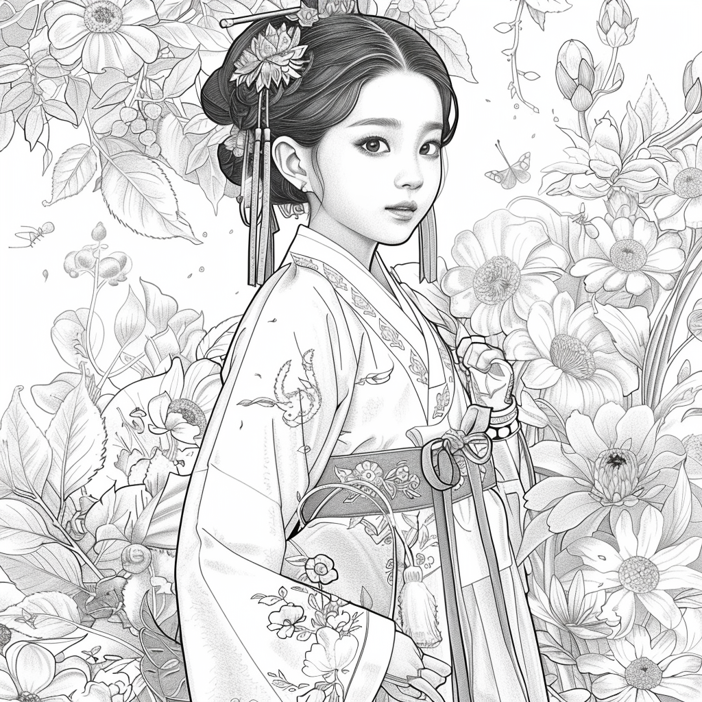 Floral hanbok