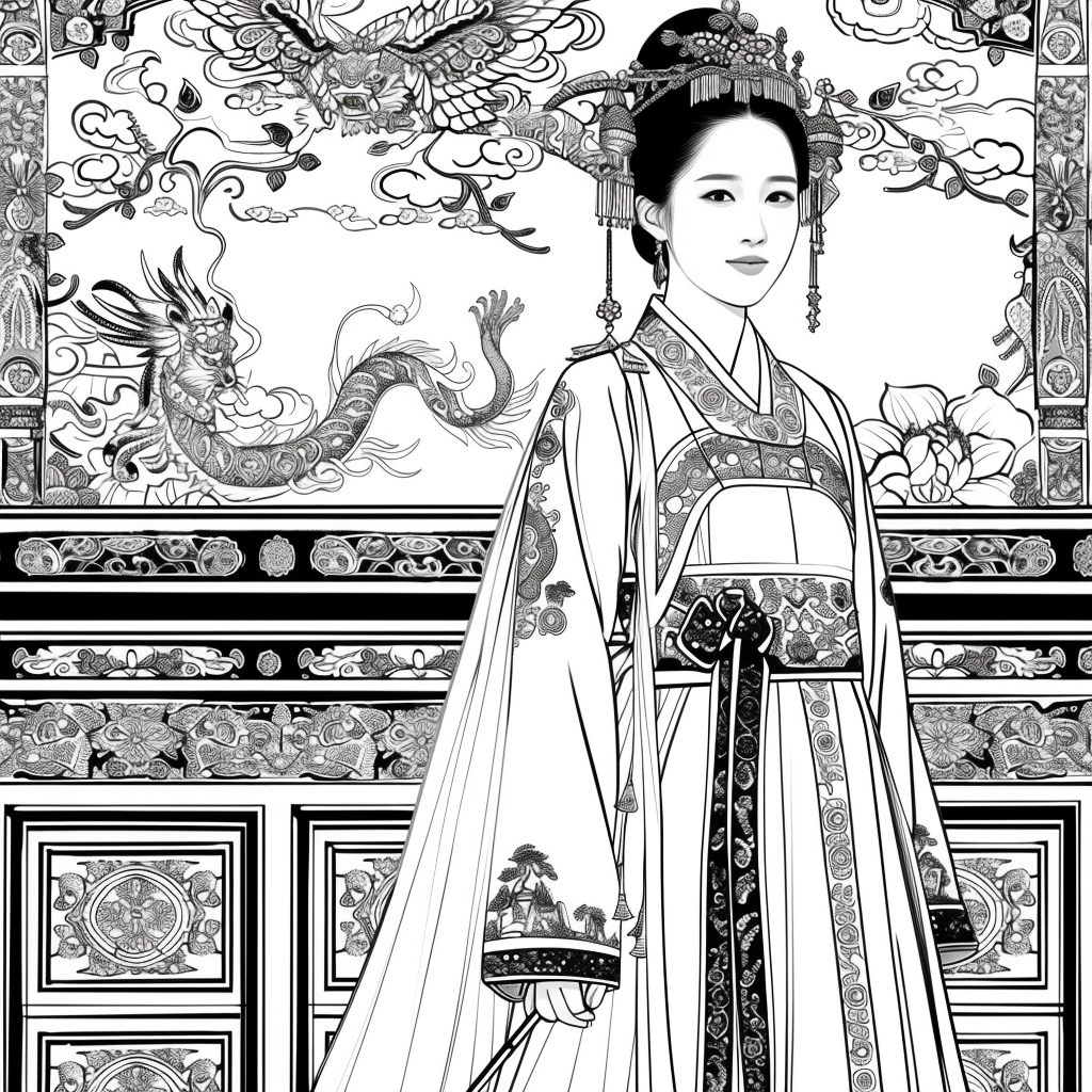 Rainbow Grace – The Blossom Maiden in Hanbok Splendor