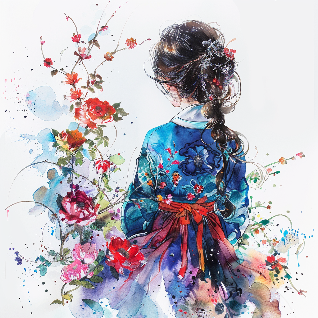 Floral Radiance: The Spirit of Spring in Hanbok