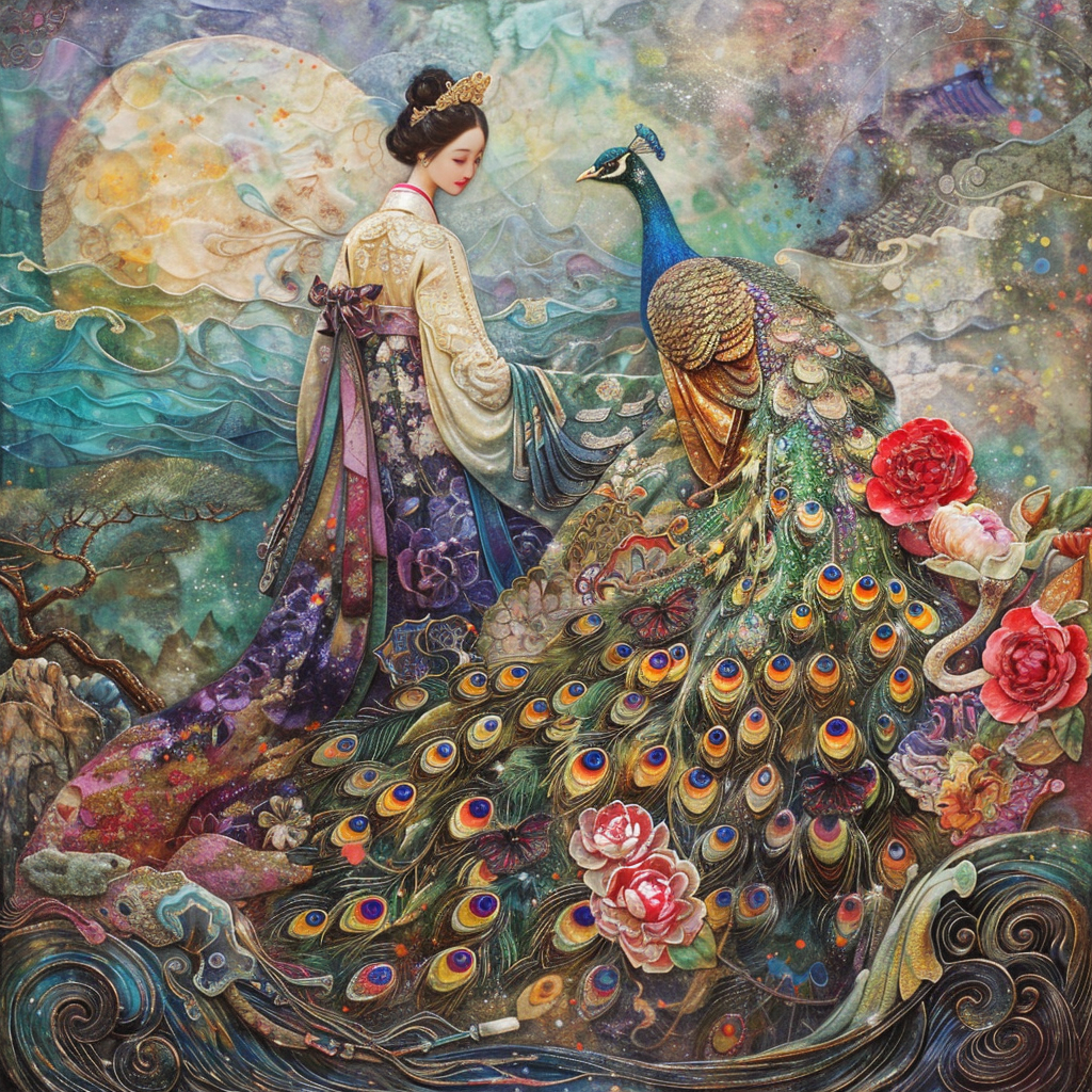 Moonlit Empress and the Peacock of Eternity