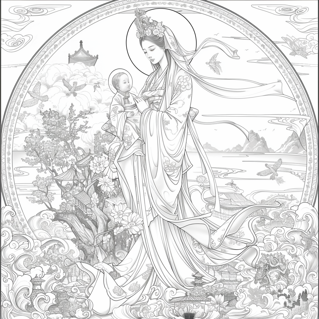 Sanctuary of Blossoms – The Sacred Mother and Child