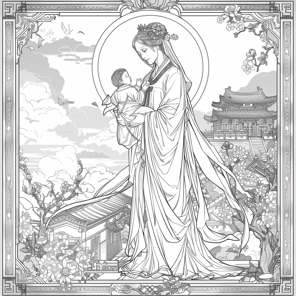 Sanctuary of Blossoms – The Sacred Mother and Child