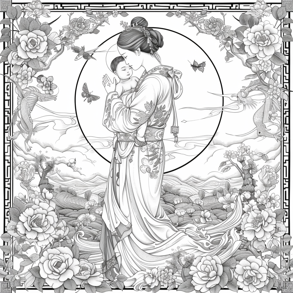 Sanctuary of Blossoms – The Sacred Mother and Child
