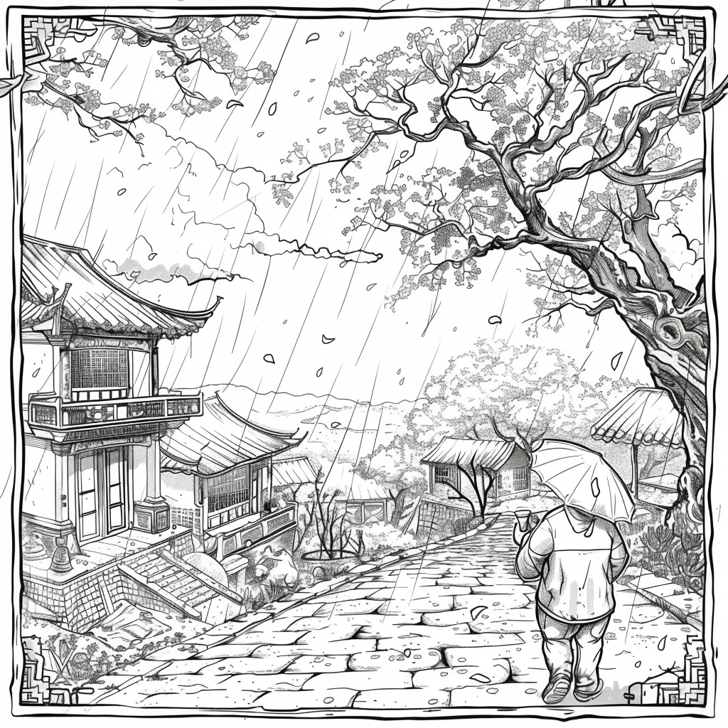 Spring Showers in the Courtyard