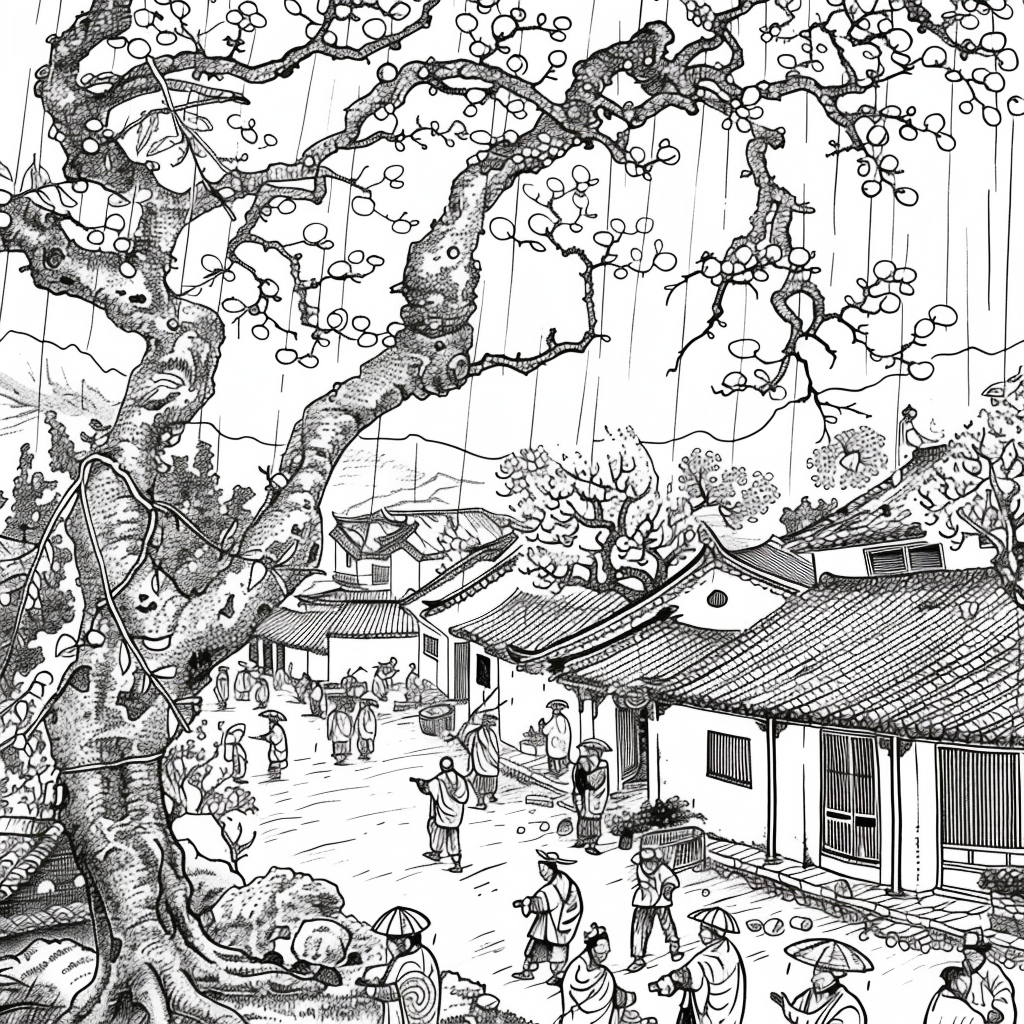 Spring Showers in the Courtyard