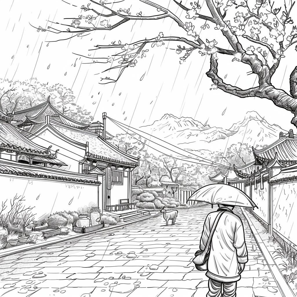 Spring Showers in the Courtyard
