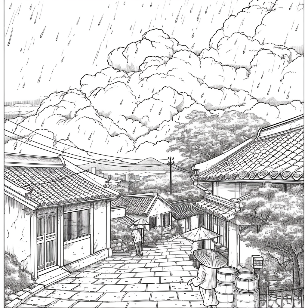 Spring Showers in the Courtyard