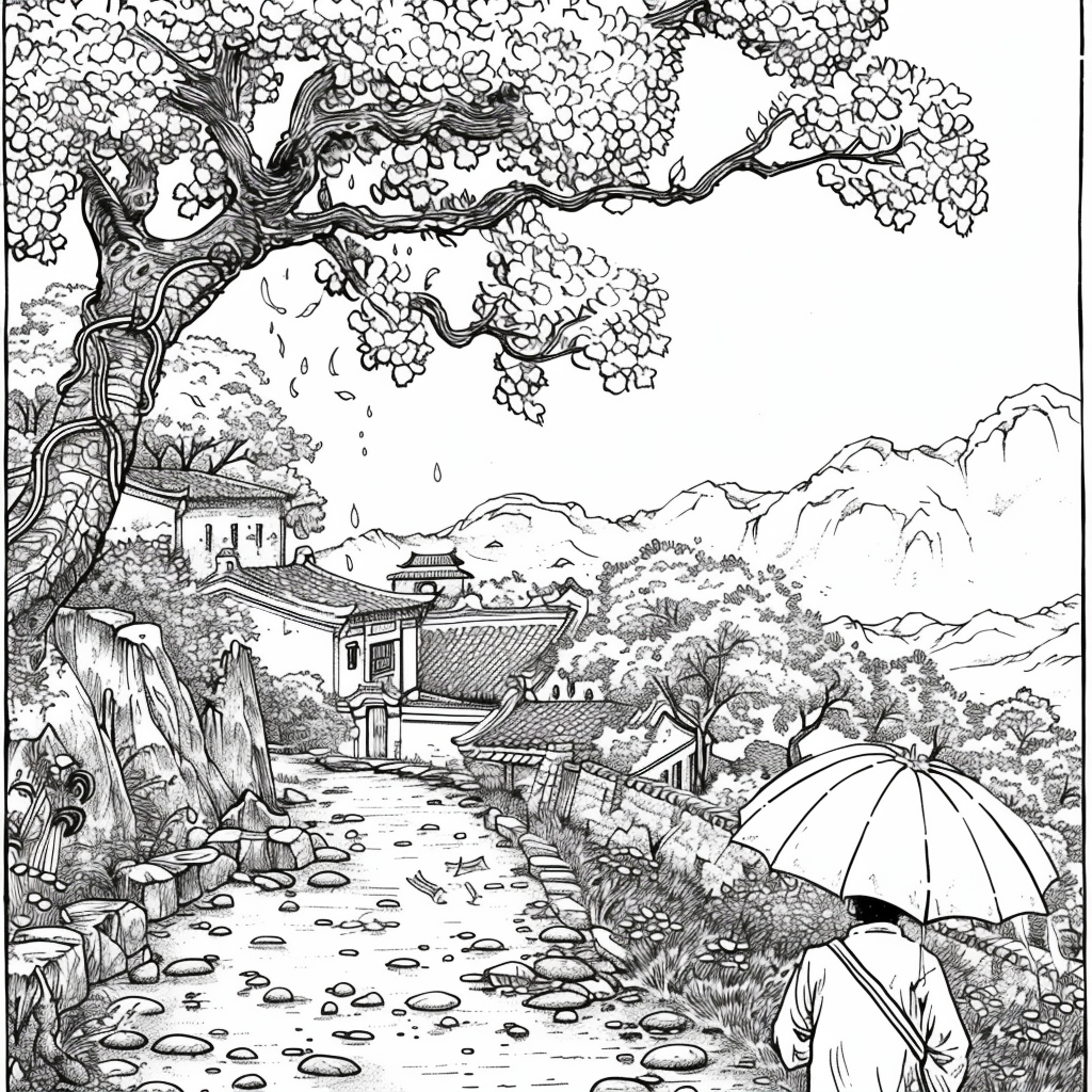 Spring Showers in the Courtyard