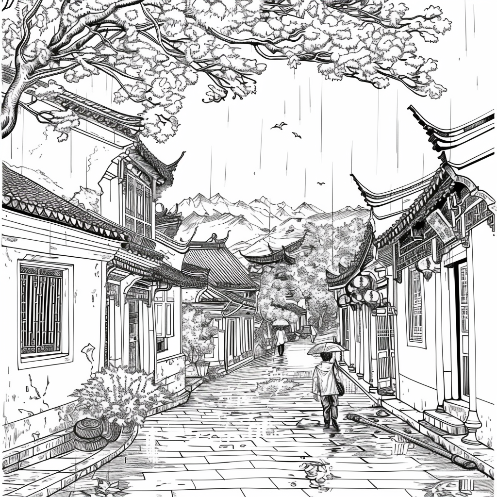 Spring Showers in the Courtyard