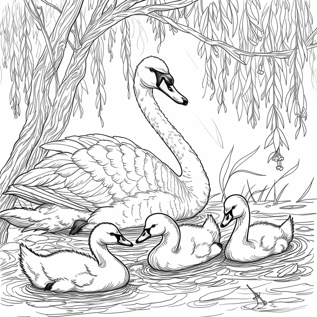 Swans of the Birch Forest